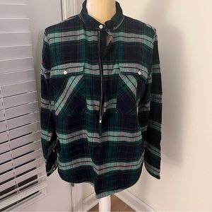 J. Crew Quarter Zip Flannel Shirt